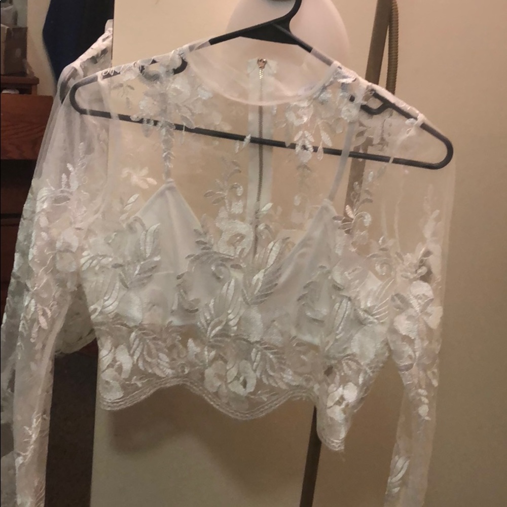 Sheer shirt and skirt set